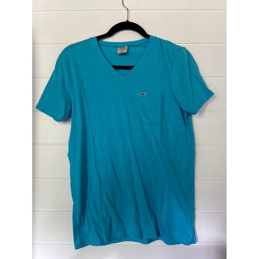 Hollister T-Shirt Mens Small V-Neck Blue